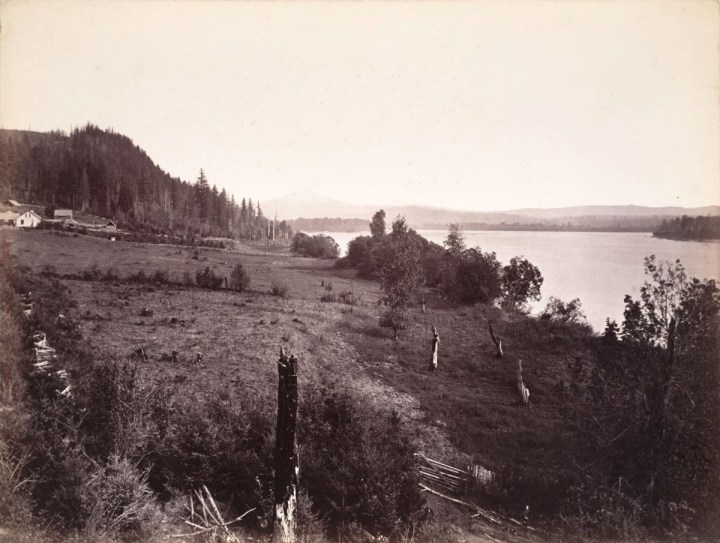 1 CEW, Mount Hood from near Government Island, Columbia River, Oregon, 1867, SFMOMA