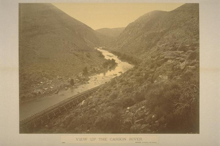 10 CEW, View up the Carson River, Lyon County, Nev., 1876, BANC