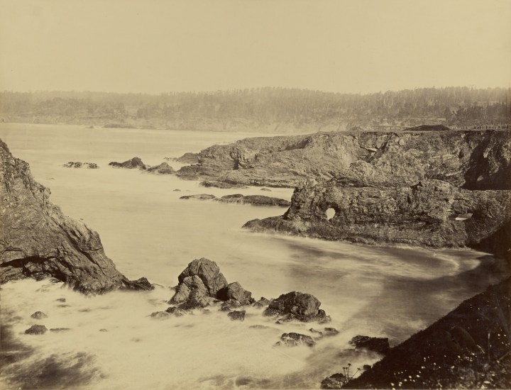 13 CEW, A Coast View, Rocks (No. 2), Mendocino, 1863, JPGM 1500