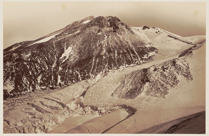 13 CEW, Summit of Shasta from Shastina with Whitney Glacier, 1870, BANC