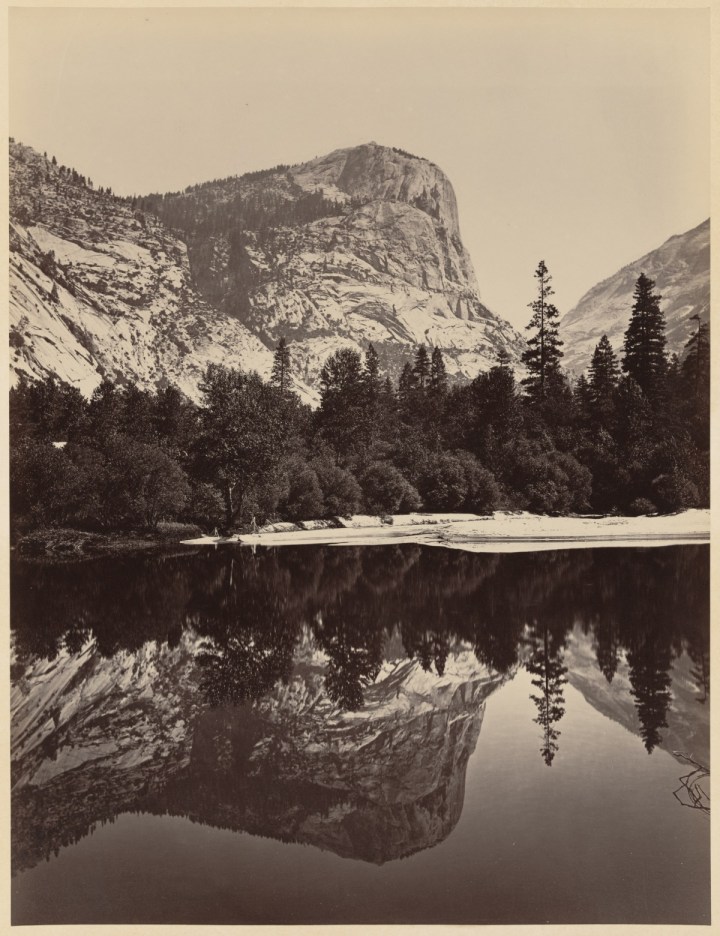 14 CEW, Mount Watkins, Fully Reflected in Mirror Lake, Yosemite, 1865-66, LOC 1200