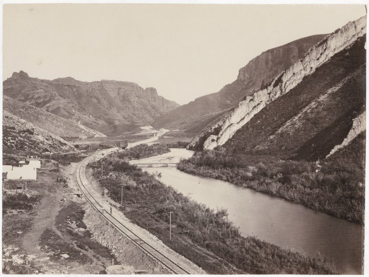 14a Andrew J. Russell, Devil's shoot from stone quarry, Weber Canon, ca. 1868, Beinecke 1500