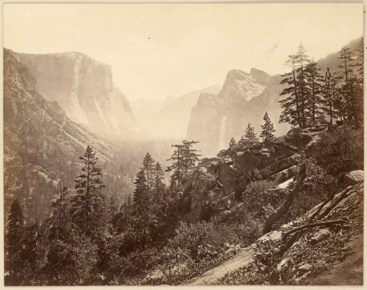 18 EJM, Yosemite Valley from Mariposa Trail, 1872, CHS