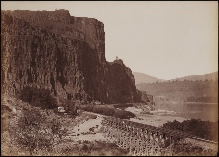 6 CEW, Rock Bluffs and Railroad Bridge, ca 1882-83, Beinecke 1500